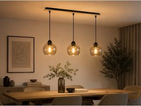 Luster na lanku UNO WOOD 3xE27/60W/230V čierna/hnedá