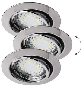Rabalux LED zápustné bodové svietidlo Lite 3x3W | 3x240lm | 3000K | IP40 - sada 3ks, chróm