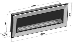 InFire - Vstavaný BIO krb 49x120 cm 3kW čierna