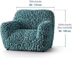 Bielastické poťahy VELVET petrolejové kreslo (š. 60 - 110 cm)