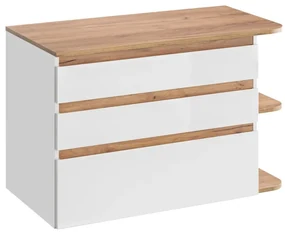 Umývadlová skrinka Platinum 820 3S alpská biela/dub kraft zlatý
