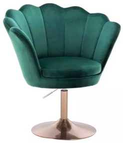 LuxuryForm DESIGN Kreslo FREY VELUR na zlatom tanieri - zelené