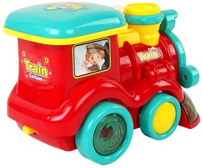 LEAN TOYS Bublifuk lokomotíva - červená
