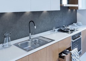 Kuchinox Junak, 1.5-komorový nerezový drez 780x500x190 mm s odkvapkávačom, hladký povrch, oceľová, LAV-SQA_033T