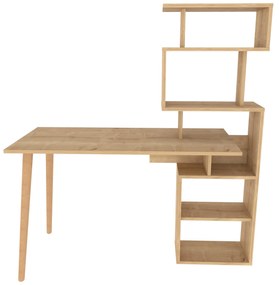 Psací stůl VINA s vestavěnou knihovnou dub přírodní
