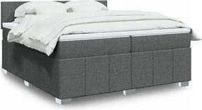 vidaXL Boxspring posteľ s matracom tmavosivá 200x200 cm látka