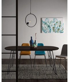 Tmavohnedý rozkladací jedálenský stôl s doskou v dekore jaseňového dreva 100x170 cm Milian – Kave Home