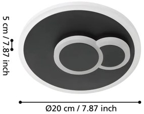 Eglo 30659 - LED Stropné svietidlo CADEGAL LED/7,8W/230V pr. 20 cm čierna