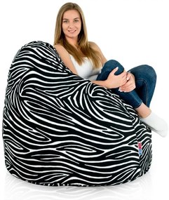Sedací vak BAG Sako Design Zebra Veľkosť: XL