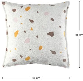 Krémová detský pohovkový vankúš buklé/ženilka Terrazzo Block – Wigiwama
