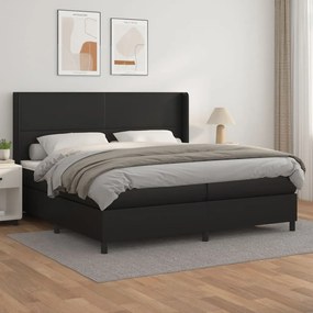 Boxspring posteľ s matracom čierna 200x200 cm umelá koža 3132399
