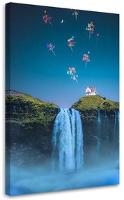 Gario Obraz na plátne Vodopád Balóny Domov Krajina - Bryantama Art Rozmery: 40 x 60 cm