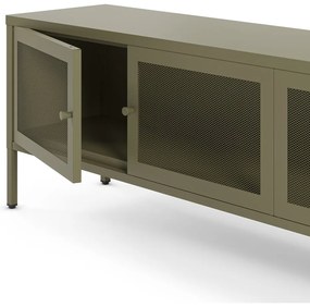 Zelený kovový TV stolík 160x50x35 cm Fayna – Marckeric
