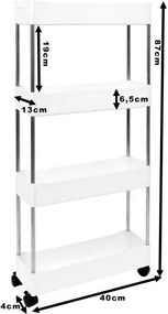 Pojazdný regál FALKEN biely