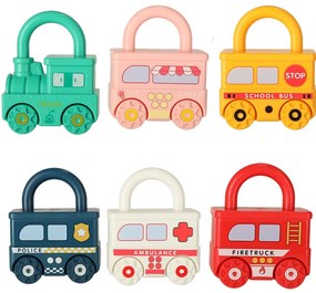 IKO Vzdelávacia hračka – farebné autíčka so zámkami