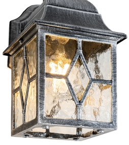 Romantická vonkajšia nástenná lampa starožitné striebro - London
