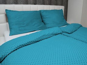 Biante Hrejivé posteľné obliečky Minky TOP 3D bodky MKP-056 Morská modrá Jednolôžko 140x200 a 70x90 cm