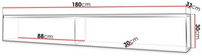 TV skrinka/stolík Dilune 180 (san sebastian). Vlastná spoľahlivá doprava až k Vám domov. 1122093