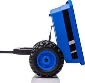 Elektrický traktor s prívesom Farmer modrý