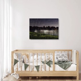 Sklenený obraz - Daždivý večer (70x50 cm)