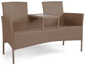 Technoratanová lavica pre dve osoby Hugo Natural