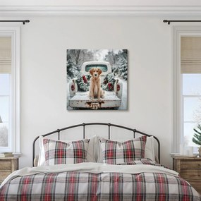 Vianočný obraz roztomilý pózujúci pes