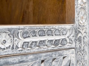 furniture-nabytek.cz - Masívna kúpeľňová skrinka Santa Cruz, sivá, drevo - Mango