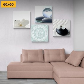 Set obrazov Feng Shui v jemných tónoch - 4x 60x60