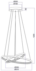 Globo 67192-42B - LED Luster na lanku RALPH 2xLED/21W/230V