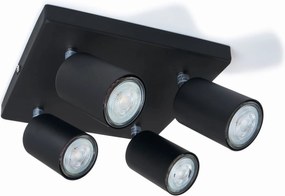 BERGE Bodové svietidlo LED VIKI 4x GU10 čierna