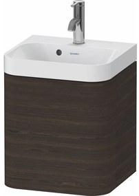 DURAVIT Happy D.2 Plus c-shaped závesná skrinka s nábytkovým umývadielkom s otvorom, 1 dvierka, pánty vpravo, 400 x 360 x 480 mm, orech kartáčovaný, HP4344O69690000