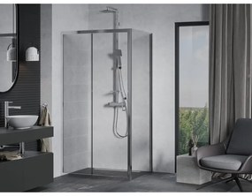 Mexen Apia, sprchový kút s posuvnými dverami 95 (dvere) x 80 (stena) cm, 6mm číre sklo, chrómový profil, 840-095-080-01-00