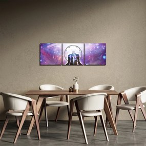 Obraz - Spojenie s vesmírom (s hodinami) (90x30 cm)