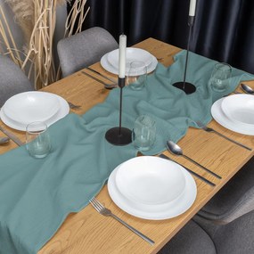 Biante Mušelínový behúň na stôl MSN-050 Pastelovo modrozelený 20x120 cm