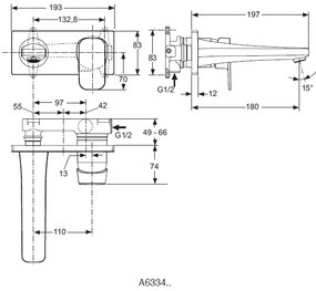 Ideal Standard Tonic II umývadlová batéria podomietková A6334AA