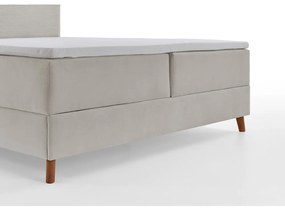 Béžová boxspring posteľ s úložným priestorom 160x200 cm Memphis - Meise Möbel