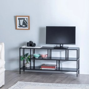 Čierny oceľový TV stolík 120x55 cm – Ixia