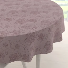 Biante Teflónový okrúhly obrus TF-077 Kvetované ornamenty na staroružovom Ø 100 cm