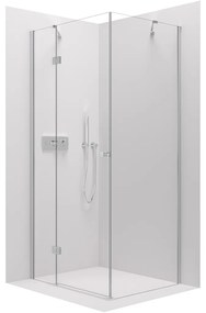 Cerano Marino, sprchovací kút 90(dvere) x 80(stena) x 190 cm, 6mm číre sklo, chrómový profil, CER-CER-422763