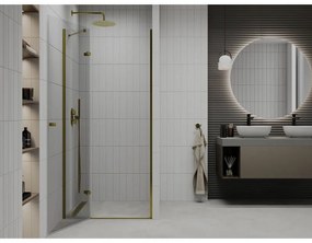 Mexen Roma, sprchové dvere do otvoru 80 x 190 cm, 6mm číre sklo, zlatý profil, 854-080-000-50-00