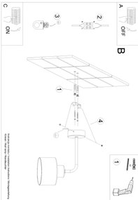 Sollux SL.1129 - Nástenná lampa SAVAR 1xE27/60W/230V čierna