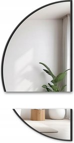 Polokruhové zrkadlo v dvoch častiach Doppio v čiernom ráme Mdf 120x240