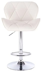 LuxuryForm DESIGN Barová stolička MILANO na striebornom tanieri - biela