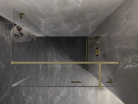 Mexen Lunar T, výklopný sprchový kút pravý 115 x 80 cm, 8mm číre sklo, zlatý matný profil, 834T-115-080-55-00-P