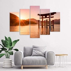 Obraz na plátně pětidílný Krajina Japonsko - 150x100 cm