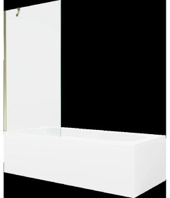 Mexen Vega obdĺžniková vaňa 150 x 70 cm s obkladom a 1-krídlovou sprchovou zástenou 90 cm, Transparentné, Zlatá - 550115070X9509