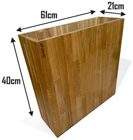 Dekorstudio Elegantný drevený dubový kvetináč do interiéru aj exteriéru 60x60x20cm
