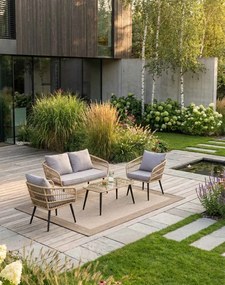 Záhradný oddychový set Madera pre 4 osoby, sivý