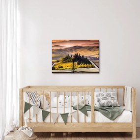 Obraz krajiny v knihe (70x50 cm)