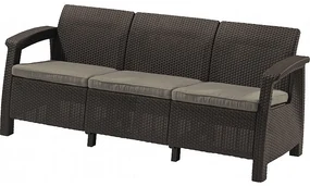 Deokork Záhradná ratanová pohovka CORFU LOVE SEAT MAX (hnedá)